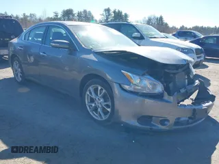 2014 Nissan Maxima SV with VIN 1N4AA5AP1EC486825, listed as a IAAI auction lot 41688800 with 140,559 mi miles and . Bid and sale history available at DreamBid. Image 1.