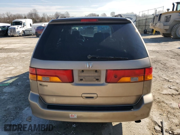 2004 Honda Odyssey EX-L with VIN 5FNRL189X4B000098, listed as a Copart auction lot 44367915 with 222,786 mi miles and Salvage Title. Bid and sale history available at DreamBid. Image 6.