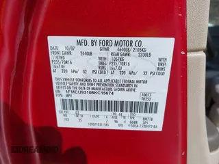 2008 Ford Escape XLT with VIN 1FMCU93108KC15674, listed as a IAAI auction lot 42049019 with 180,077 mi miles. Bid and sale history available at carsss.com. Image 9.