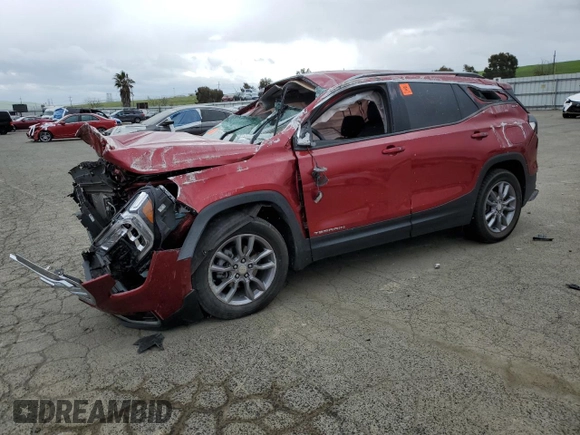2022 GMC Terrain SLT with VIN 3GKALPEV1NL167801, listed as a Copart auction lot 48782995 with 17,944 mi miles and Salvage Title. Bid and sale history available at carsss.com. Image 1.