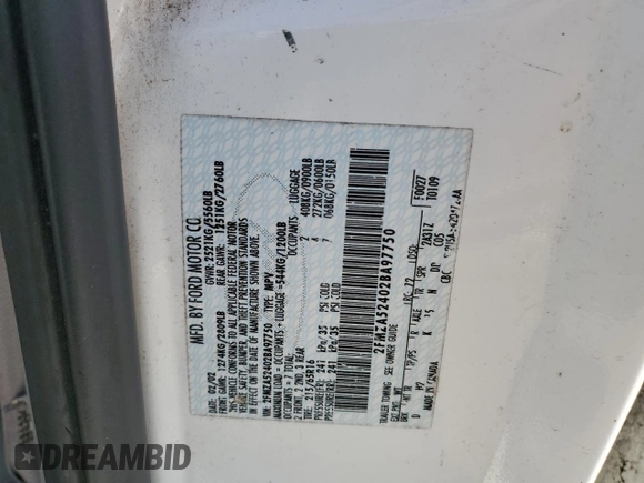 2002 Ford Windstar SE с VIN 2FMZA52402BA97750, выставлен на аукционе Copart как лот 55624895 с пробегом 111 609 миль миль и Списание • Salvage title. История ставок и продаж доступна на DreamBid. Изображение 13.