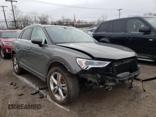 2020 Audi Q3 S line Premium Plus with VIN WA1EECF34L1014325, listed as a Copart auction lot 36095973 with 0 mi miles. Bid and sale history available at carsss.com. Image 4.