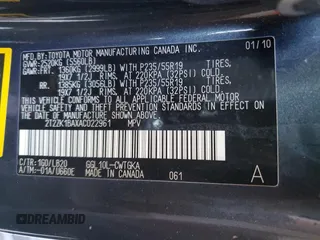 2010 Lexus RX 350 z VIN 2T2ZK1BAXAC022961, wystawiony jako Copart lot #56685165 z przebiegiem Nie podano mil oraz Szkoda całkowita • Salvage title. Historia ofert i sprzedaży dostępna na DreamBid. Obrazek 13.
