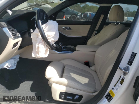 2021 BMW 3 Series 330i xDrive with VIN 3MW5R7J05M8C06619, listed as a Copart auction lot 54072555 with 25,208 mi miles and Salvage title. Bid and sale history available at DreamBid. Image 7.