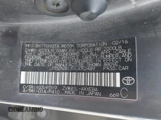 2016 Toyota Prius Two with VIN JTDZN3EU5GJ052489, listed as a IAAI auction lot 42153777 with 261,227 mi miles and . Bid and sale history available at DreamBid. Image 9.