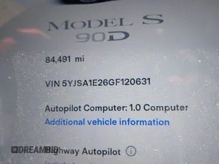 2016 Tesla Model S 90D с VIN 5YJSA1E26GF120631, выставлен на аукционе IAAI как лот 42249326 с пробегом 84 491 миль миль и . История ставок и продаж доступна на DreamBid. Изображение 16.