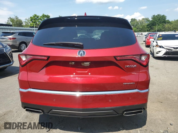 2022 Acura MDX w/Advance Package with VIN 5J8YE1H89NL022350, listed as a Copart auction lot 63437354 with 22,895 mi miles and Salvage Title. Bid and sale history available at carsss.com. Image 6.