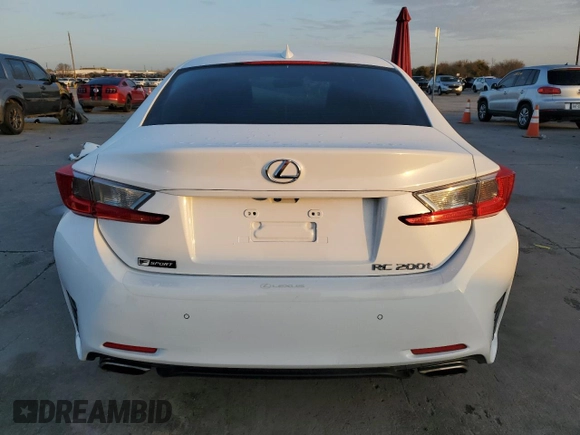 2016 Lexus RC 200t F Sport with VIN JTHHA5BC7G5002697, listed as a Copart auction lot 85011464 with 101,221 mi miles and Clean title. Bid and sale history available at DreamBid. Image 6.