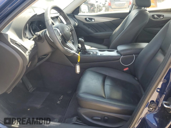 2021 Infiniti Q50 Luxe with VIN JN1EV7BR7MM755031, listed as a Copart auction lot 57383075 with 35,903 mi miles and Salvage title. Bid and sale history available at DreamBid. Image 7.