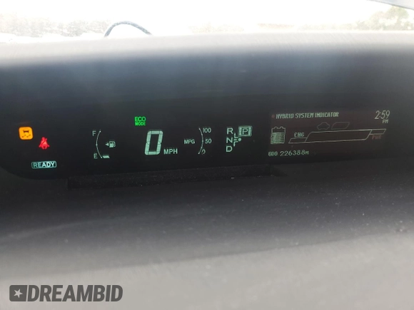 2012 Toyota Prius One with VIN JTDKN3DU0C5444706, listed as a Copart auction lot 52155935 with 226,388 mi miles and Salvage Title. Bid and sale history available at DreamBid. Image 9.