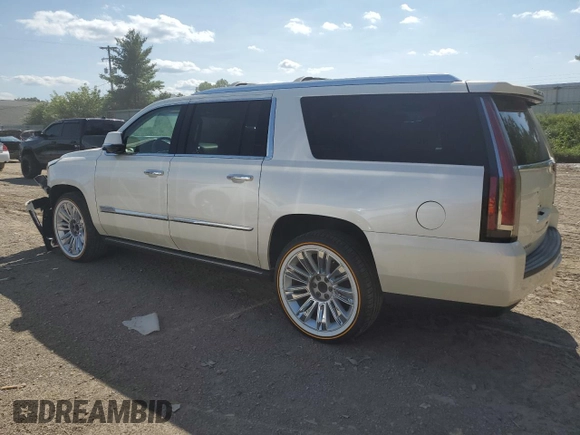 2015 Cadillac Escalade ESV Platinum z VIN 1GYS4UKJ6FR698719, wystawiony jako Copart lot #62085824 z przebiegiem 149 882 mil mil oraz Czysty tytuł • Clean title. Historia ofert i sprzedaży dostępna na DreamBid. Obrazek 2.