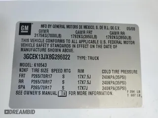 2008 Chevrolet Silverado 1500 LTZ with VIN 3GCEK13JX8G286022, listed as a Copart auction lot 47840135 with 149,532 mi miles and Clean Title. Bid and sale history available at carsss.com. Image 12.