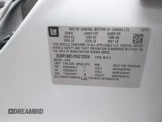 2012 Chevrolet Equinox 2LT with VIN 2GNFLNE57C6212254, listed as a IAAI auction lot 40995196 with 106,442 mi miles and . Bid and sale history available at DreamBid. Image 9.