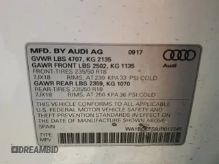 2018 Audi Q3 Premium z VIN WA1BCCFS9JR012245, wystawiony jako Copart lot #52591825 z przebiegiem 101 020 mil mil oraz Szkoda całkowita • Salvage title. Historia ofert i sprzedaży dostępna na DreamBid. Obrazek 12.