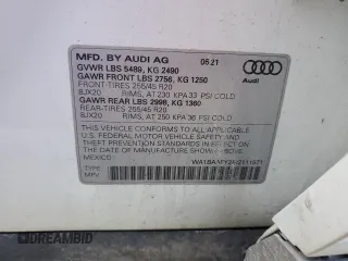 2021 Audi Q5 Premium Plus with VIN WA1BAAFY2M2111971, listed as a Copart auction lot 45632625 with Not provided miles and Salvage title. Bid and sale history available at DreamBid. Image 14.