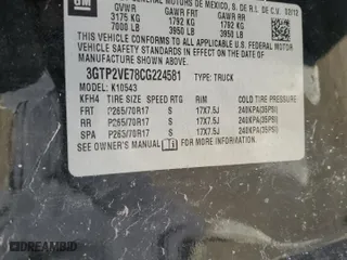2012 GMC Sierra 1500 SLE with VIN 3GTP2VE78CG224581, listed as a Copart auction lot 46587475 with 131,403 mi miles and Salvage Title. Bid and sale history available at carsss.com. Image 12.