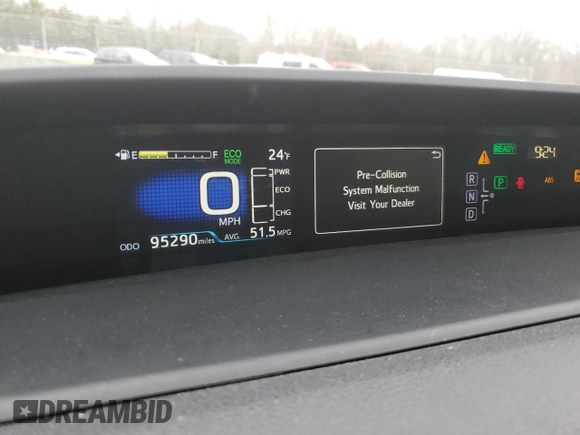 2017 Toyota Prius Two with VIN JTDKBRFU2H3036025, listed as a Copart auction lot 46080935 with 95,290 mi miles and Salvage Title. Bid and sale history available at carsss.com. Image 9.