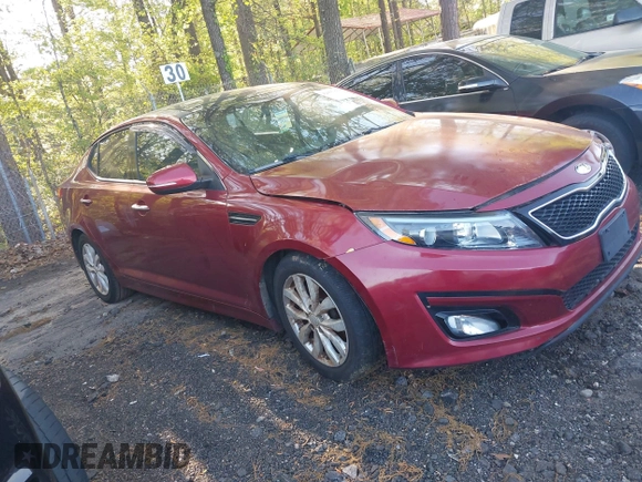 2015 Kia Optima EX with VIN 5XXGN4A70FG385182, listed as a IAAI auction lot 42005000 with 199,417 mi miles. Bid and sale history available at carsss.com. Image 1.
