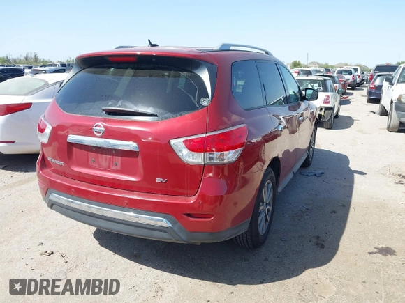 2016 Nissan Pathfinder S with VIN 5N1AR2MN5GC631410, listed as a IAAI auction lot 41851832 with 198,670 mi miles and . Bid and sale history available at DreamBid. Image 4.