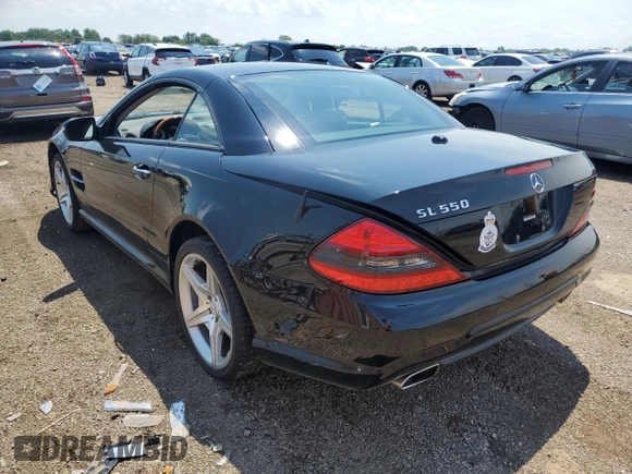 2009 Mercedes-Benz SL 550 with VIN WDBSK71F79F146967, listed as a Copart auction lot 62679494 with 57,412 mi miles and Salvage title. Bid and sale history available at DreamBid. Image 2.