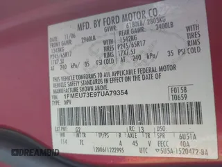 2007 Ford Explorer XLT with VIN 1FMEU73E97UA79354, listed as a IAAI auction lot 42591188 with 162,999 mi miles and . Bid and sale history available at DreamBid. Image 9.