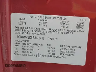 2011 GMC Acadia SLE with VIN 1GKKVPED0BJ173498, listed as a Copart auction lot 48778645 with 236,810 mi miles and Clean Title. Bid and sale history available at carsss.com. Image 14.
