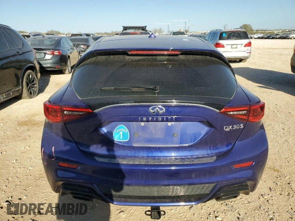 2017 Infiniti QX30 Sport with VIN SJKCH5CP3HA022850, listed as a Copart auction lot 48744715 with 52,875 mi miles and Salvage title. Bid and sale history available at DreamBid. Image 6.
