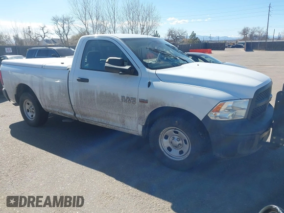 2015 Ram 1500 Tradesman with VIN 3C6JR7DT7FG584979, listed as a IAAI auction lot 41886286 with 60,982 mi miles and . Bid and sale history available at DreamBid. Image 1.
