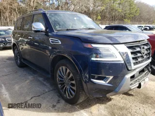 2021 Nissan Armada Platinum with VIN JN8AY2DA9M9373099, listed as a Copart auction lot 44125935 with 79,266 mi miles and Salvage Title. Bid and sale history available at carsss.com. Image 4.