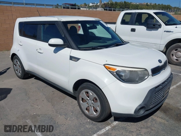 2014 Kia Soul with VIN KNDJN2A28E7062892, listed as a IAAI auction lot 42020357 with 265,317 mi miles. Bid and sale history available at carsss.com. Image 1.