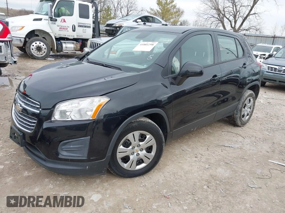 2016 Chevrolet Trax LS with VIN KL7CJKSB3GB571885, listed as a IAAI auction lot 41881298 with 87,885 mi miles. Bid and sale history available at carsss.com. Image 17.