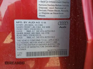 2007 Audi Q7 Premium Plus with VIN WA1EY74L97D068404, listed as a Copart auction lot 71579774 with 126,564 mi miles and Clean title. Bid and sale history available at DreamBid. Image 13.