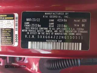 2022 Kia K5 GT-Line z VIN 5XXG64J22NG150511, wystawiony jako IAAI lot #42062735 z przebiegiem 32 223 mil mil oraz . Historia ofert i sprzedaży dostępna na DreamBid. Obrazek 9.