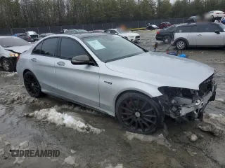 2017 Mercedes-Benz C 43 AMG with VIN 55SWF6EB3HU186733, listed as a Copart auction lot 44679185 with 47,889 mi miles and Salvage Title. Bid and sale history available at DreamBid. Image 4.