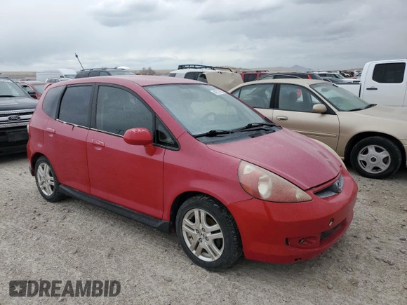 2008 Honda Fit Sport with VIN JHMGD37628S058916, listed as a Copart auction lot 48727835 with 190,109 mi miles and Salvage Title. Bid and sale history available at carsss.com. Image 4.