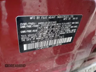 2015 Subaru Forester 2.5i with VIN JF2SJAAC6FG817043, listed as a Copart auction lot 46461615 with 80,895 mi miles and Salvage Title. Bid and sale history available at carsss.com. Image 13.