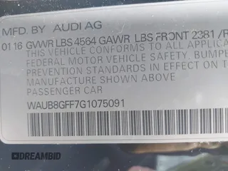 2016 Audi A3 Premium z VIN WAUB8GFF7G1075091, wystawiony jako IAAI lot #42189496 z przebiegiem 98 761 mil mil oraz . Historia ofert i sprzedaży dostępna na DreamBid. Obrazek 9.