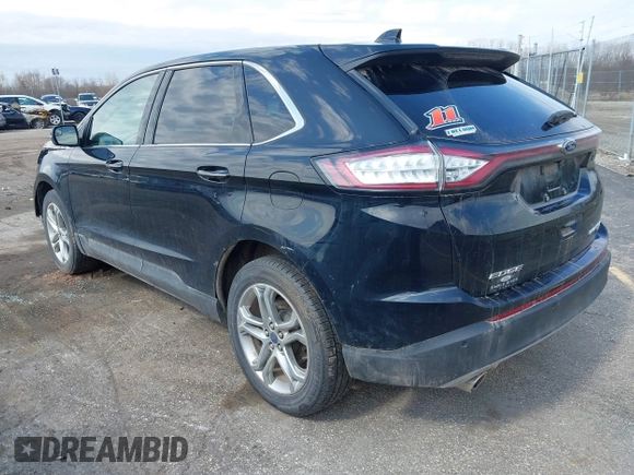 2017 Ford Edge Titanium with VIN 2FMPK4K99HBB57818, listed as a IAAI auction lot 42072809 with 113,124 mi miles. Bid and sale history available at carsss.com. Image 3.