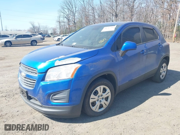 2016 Chevrolet Trax LS with VIN KL7CJKSB6GB609688, listed as a IAAI auction lot 41767569 with 86,315 mi miles. Bid and sale history available at carsss.com. Image 2.
