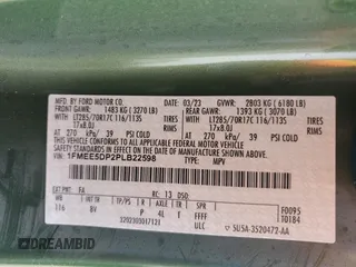 2023 Ford Bronco z VIN 1FMEE5DP2PLB22598, wystawiony jako Copart lot #54707415 z przebiegiem 10 266 mil mil oraz Szkoda całkowita • Salvage title. Historia ofert i sprzedaży dostępna na DreamBid. Obrazek 13.