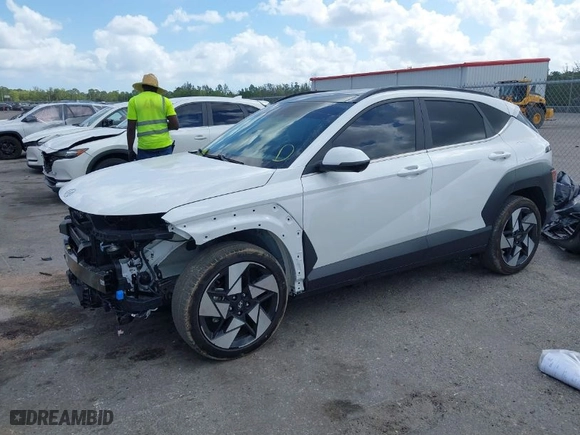 2024 Hyundai Kona Limited with VIN KM8HE3A31RU114220, listed as a IAAI auction lot 41577683 with 11,323 mi miles. Bid and sale history available at carsss.com. Image 2.