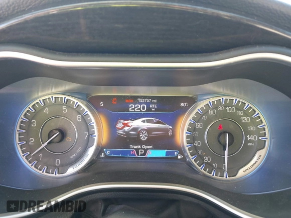2015 Chrysler 200 C with VIN 1C3CCCCB3FN544916, listed as a IAAI auction lot 41453110 with 152,757 mi miles. Bid and sale history available at carsss.com. Image 7.