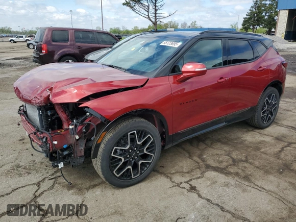 2024 Chevrolet Blazer RS with VIN 3GNKBKRS5RS194475, listed as a Copart auction lot 55123695 with 6,341 mi miles and Clean title. Bid and sale history available at DreamBid. Image 1.
