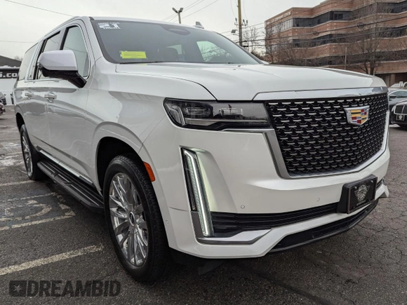 2021 Cadillac Escalade ESV Premium Luxury z VIN 1GYS4KKL7MR424075, wystawiony jako Copart lot #44277245 z przebiegiem 43 637 mil mil oraz Czysty tytuł • Clean title. Historia ofert i sprzedaży dostępna na DreamBid. Obrazek 1.