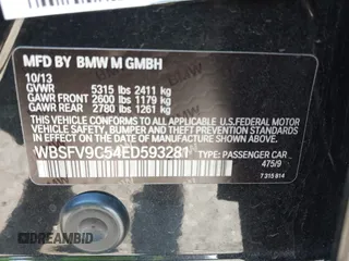 2014 BMW M5 z VIN WBSFV9C54ED593281, wystawiony jako IAAI lot #42063656 z przebiegiem 104 517 mil mil oraz . Historia ofert i sprzedaży dostępna na DreamBid. Obrazek 9.