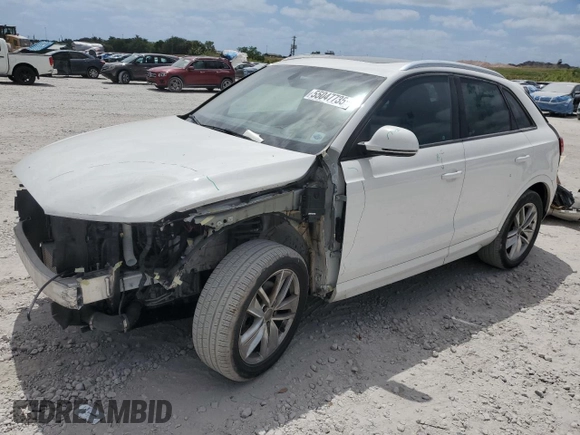 2018 Audi Q3 Premium with VIN WA1ECCFS1JR034690, listed as a Copart auction lot 55047735 with 73,488 mi miles and Salvage title. Bid and sale history available at DreamBid. Image 1.