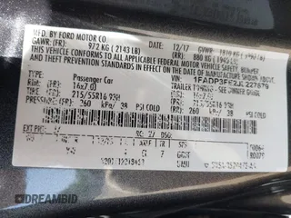 2018 Ford Focus SE with VIN 1FADP3FE2JL227679, listed as a IAAI auction lot 42296608 with 128,269 mi miles and . Bid and sale history available at DreamBid. Image 9.