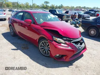 2015 Lexus IS 250 with VIN JTHBF1D20F5051615, listed as a IAAI auction lot 41829880 with 72,797 mi miles. Bid and sale history available at carsss.com. Image 1.