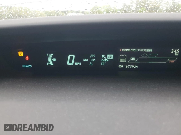2013 Toyota Prius One with VIN JTDKN3DU2D1653289, listed as a Copart auction lot 51756535 with 167,592 mi miles and Salvage Title. Bid and sale history available at carsss.com. Image 9.
