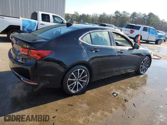 2015 Acura TLX Advance with VIN 19UUB2F79FA009585, listed as a Copart auction lot 48476795 with 89,985 mi miles and Salvage title. Bid and sale history available at DreamBid. Image 3.
